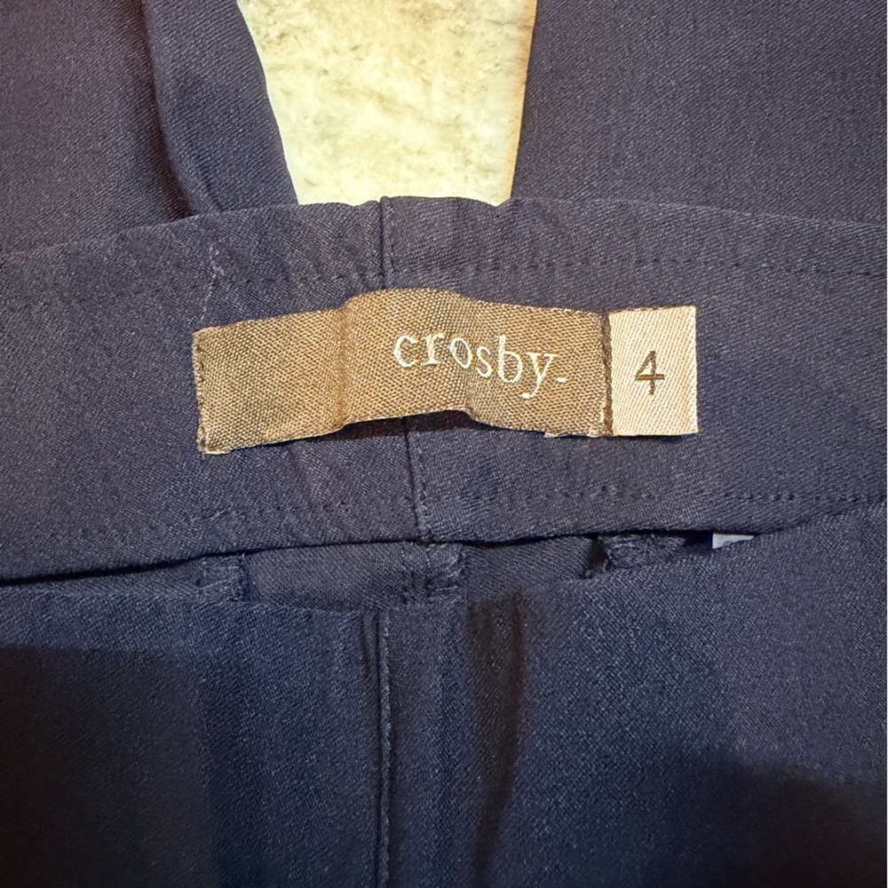 Crosby by Mollie Burch Navy Tailored Ankle Pants Women’s 4